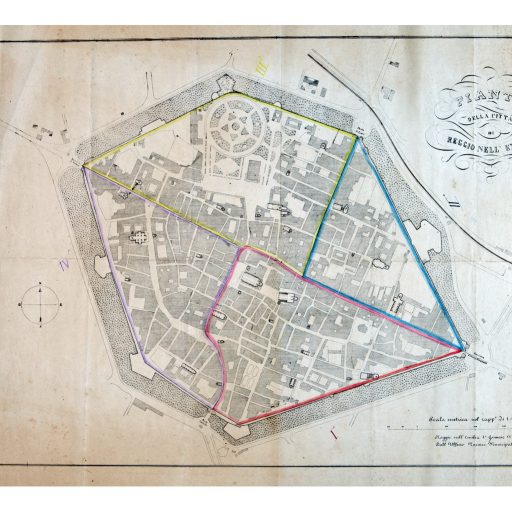 Litografia anonima, datata 1 ° gennaio 1879, realizzata per conto dell'Ufficio Tecnico Municipale