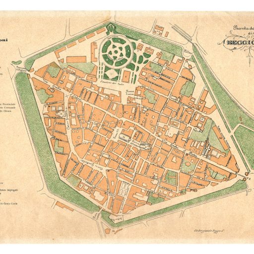 Litografia anonima, stampata a tre colori dallo Stabilimento tipolitografico degli Artigianelli, a Reggio Emilia, nel 1896