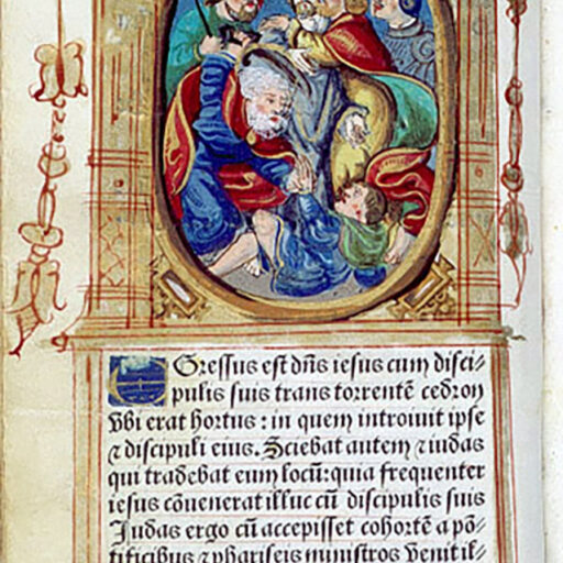 Bacio di Giuda e cattura di Cristo - c. 14v