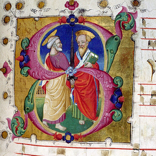 S (Symon) con Santi Pietro e Paolo - c. 66r