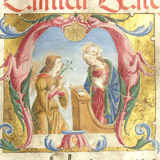 M (Magnificat) con Annunciazione - c. 183v