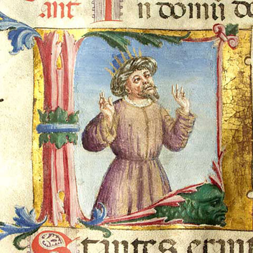 L (Letatus) con Personaggio maschile (David) - c. 187v