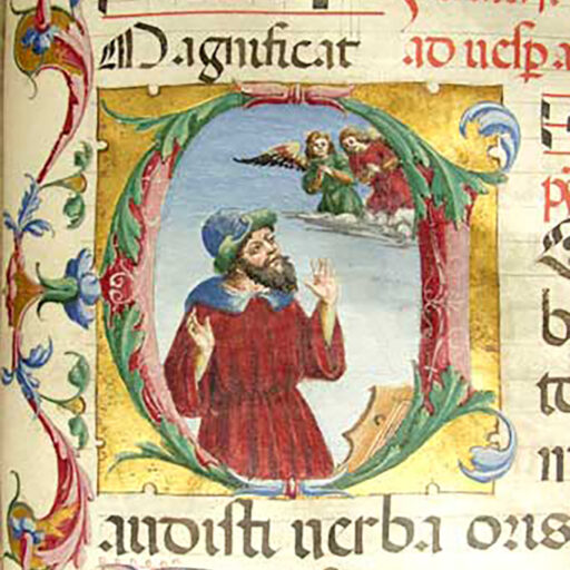 C (Confiteor) con David in preghiera davanti agli angeli - c. 200r