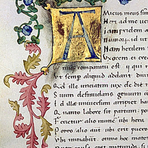 A (Amicus) con fregio ai margini superiore ed esterno - c. 109v