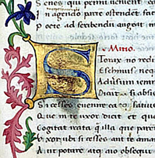 S (Storax) con fregio lungo il margine interno - c. 68r